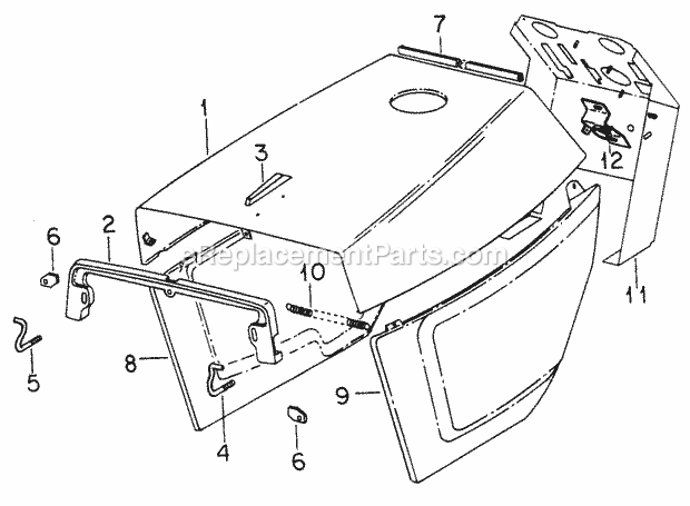 Hood Diagram and Parts List for 1604 2050598U, 144-582-399, 145-582-399, 142-582-3 Cub Cadet Lawn Tractor